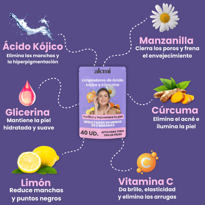 Limpiadores de ácido kójico y cúrcuma